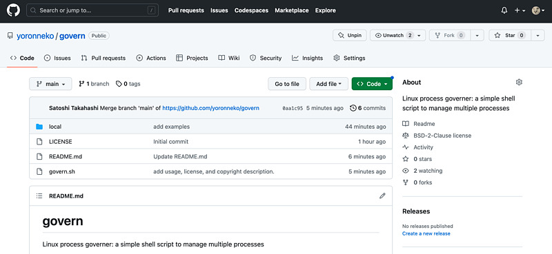 govern.sh: a simple shell script to manage processes for Linux