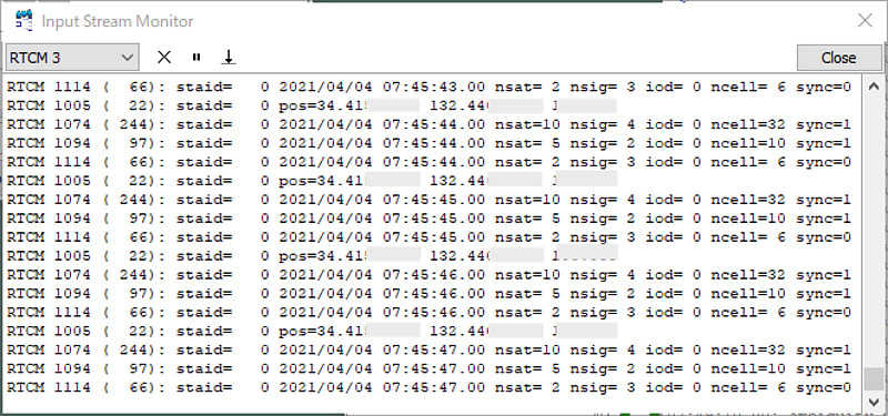 RTCM message in STRSVR